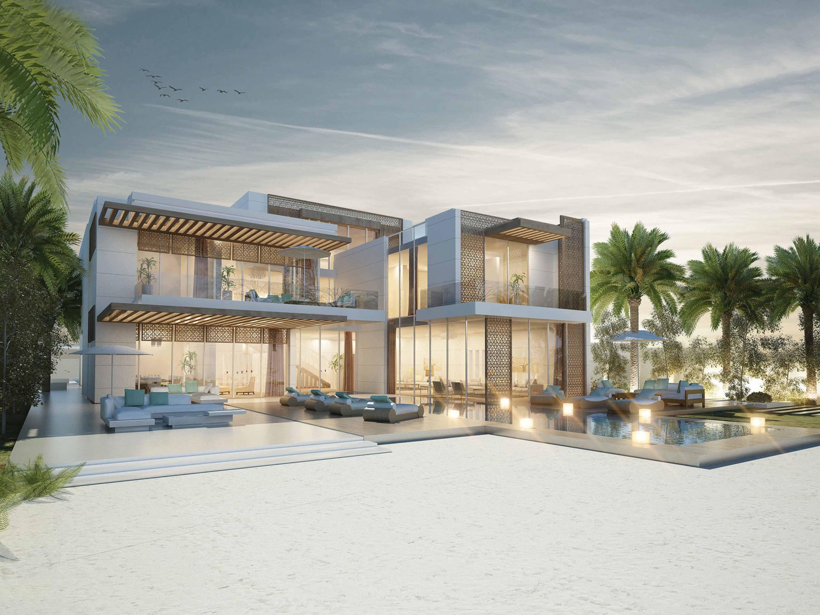 Luxury beachfront villas at Nudra Saadiyat Island with private beach access in Abu Dhabi