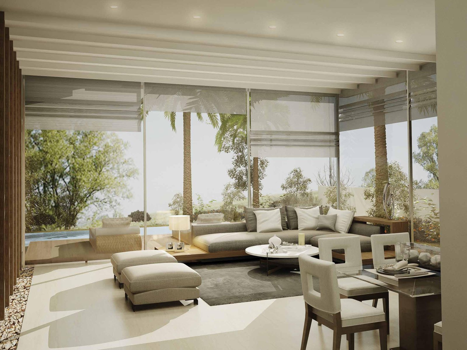 Modern waterfront villas at Nudra Saadiyat overlooking the Arabian Gulf on Saadiyat Island